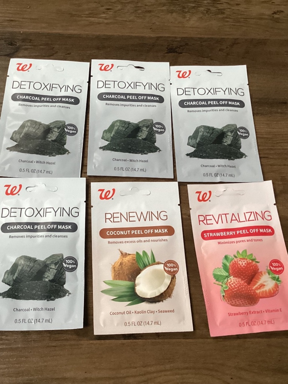 Walgreens Revitalizing/Detoxifying/Renewing Peel Off Masks Bundle 6 pack New